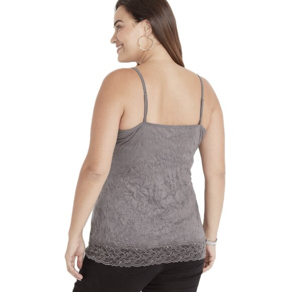 Maurices Plus Size 2X GRAY Crinkle Lace Cami - Picture 11 of 12